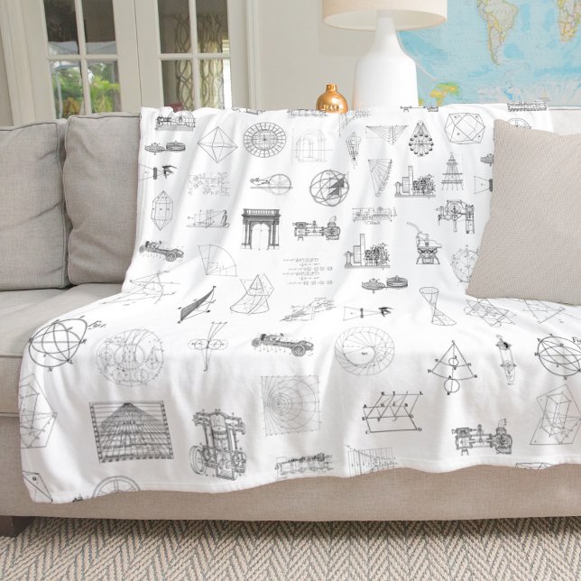 Vintage wissenschaftliche Illustrationen Schwarz-w Fleecedecke (Von Creator hochgeladen)