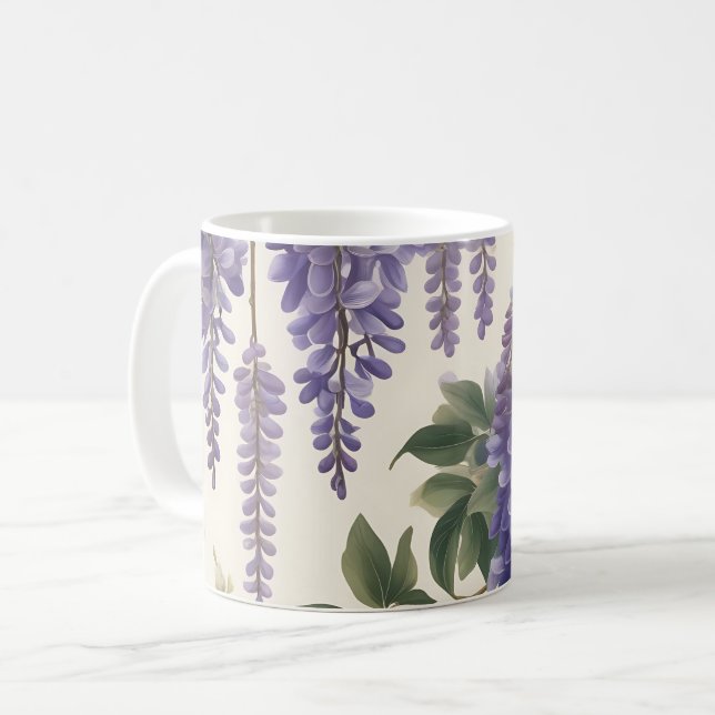 Vintage Wisteria Kaffeetasse (Vorderseite Links)