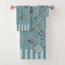 Vintage Wisteria Tossed Blume Mit Monogramm