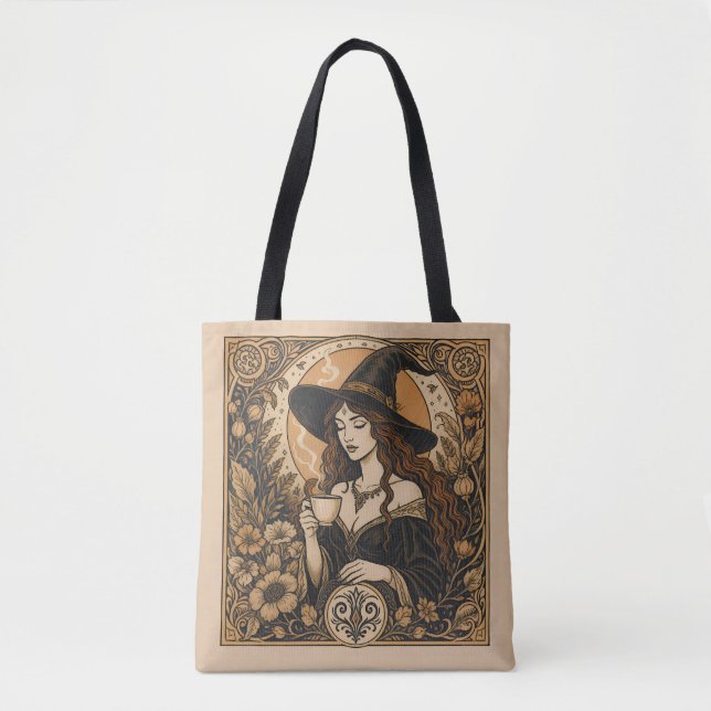 Vintage Witch Tea Time Tasche (Vorderseite)
