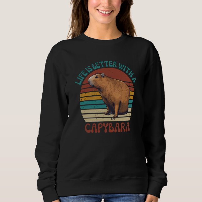 Vintage With A Capybara Rodent Sweatshirt (Vorderseite)