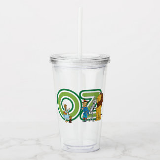 Vintage Wizard of Oz Characters and Text Letters Acryltrinkbecher