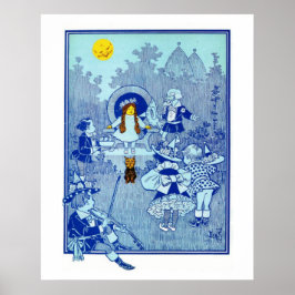 Vintage Wizard of Oz, Dorothy trifft die Munchkins Poster