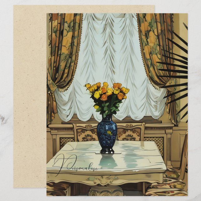 Vintage Wohngestaltung Blumenschrift (Vorne/Hinten)