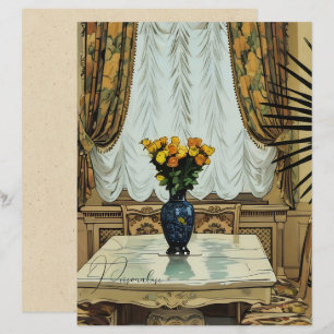 Vintage Wohngestaltung Blumenschrift