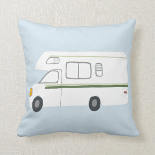 Vintage-Wohnmobil Blau Kissen