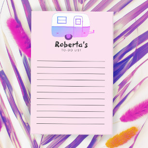Vintage-Wohnwagen-Camper-Einkaufsliste TO-DO-Liste Post-it Klebezettel