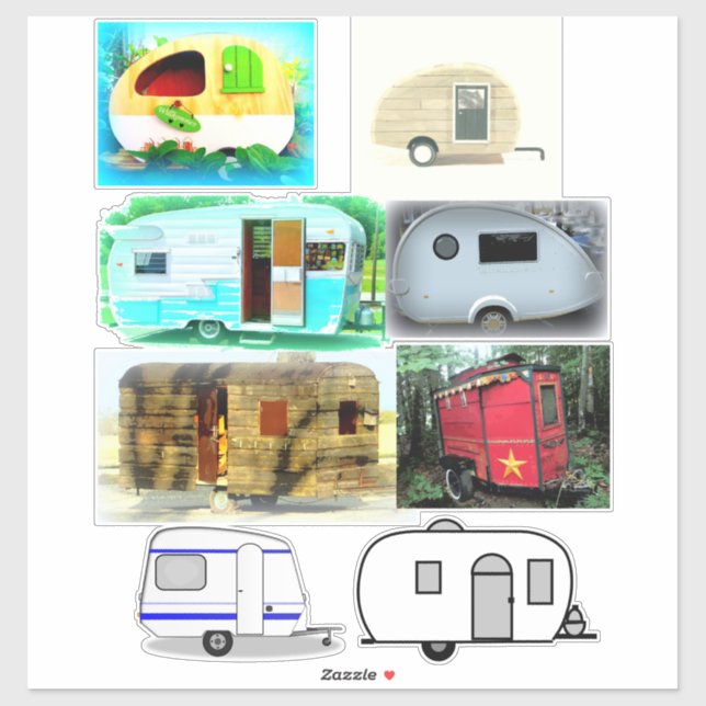 Vintage Wohnwagen Thunder_Cove Aufkleber (Blatt)