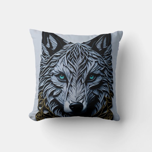 vintage wolf 2 kissen (Vorderseite)