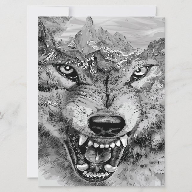 Vintage Wolf-Leinwand | Einzigartige Geschenkidee (Vorderseite)