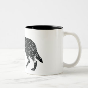 Vintage-Wolf-Tasse Zweifarbige Tasse
