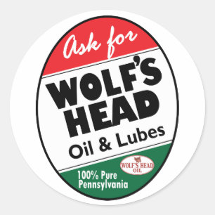 Vintage Wolfs Head Schild Runder Aufkleber