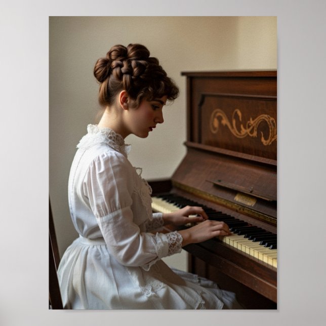 Vintage Woman Pianist Poster (Vorne)