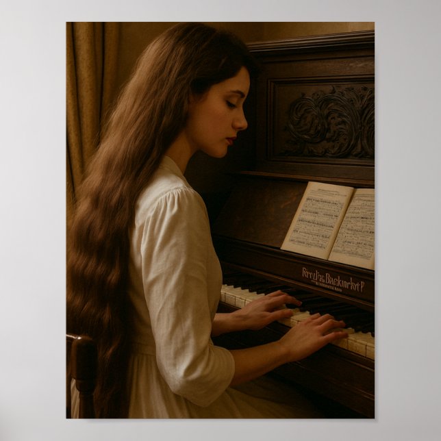 Vintage Woman Pianist Poster (Vorne)