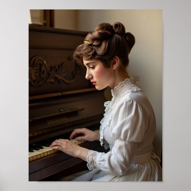 Vintage Woman Pianist Poster (Vorne)