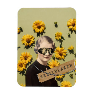 Vintage Woman Wegbereiter Daisies Kitsch  Magnet