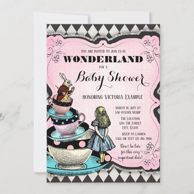 Vintage Wonderland Baby Shower Einladungen (Vorderseite)
