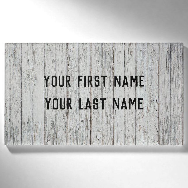 Vintage Wood Background Namenschild (Vorderseite)