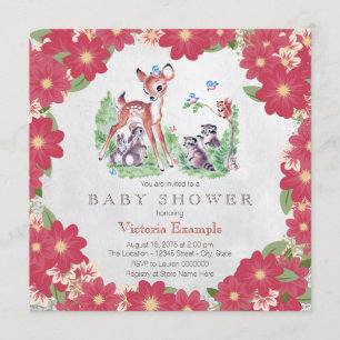 Vintage Woodland Animal Baby Dusche Einladung
