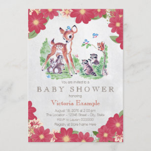 Vintage Woodland Babydusche Einladung