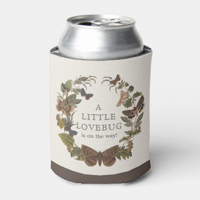 Vintage Woodland Botanische Lovebug Kinderdusche Dosenkühler (Kanne Vorderseite)