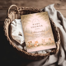 Vintage Woodland Forest Animals Baby Shower