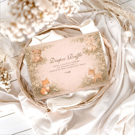 Vintage Woodland Forest Animals Diapper Raffle Begleitkarte