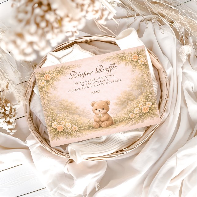 Vintage Woodland Teddy Diapper Raffle  Begleitkarte (Von Creator hochgeladen)