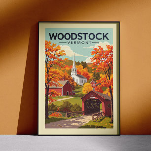 Vintage Woodstock Vermont Poster