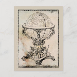 Vintage World Globe Map drucken Postkarte