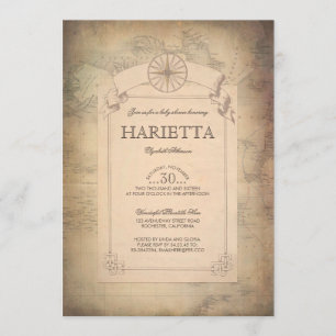 Vintage World Travel Map Explorer Kinderdusche Einladung