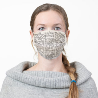 Vintage Wörterbuchseite für die Abdeckung der Gesi Mund-Nasen-Maske Aus Stoff
