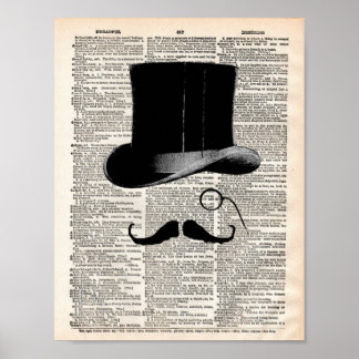 Vintage Wörterbuchseite mit oberster Schrift Poster