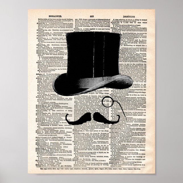 Vintage Wörterbuchseite mit oberster Schrift Poster (Vorne)