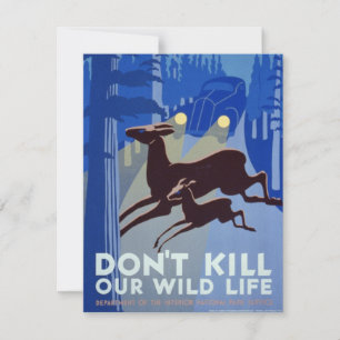 Vintage WPA Poster für Wildtierschutz