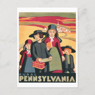 Vintage-WPA-Reiseplakat ländliches Pennsylvania Postkarte