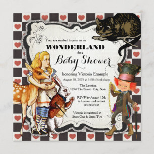 Vintage-Wunderland-Baby-Party Einladung