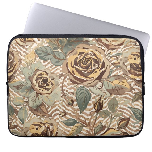 Vintage, wunderschöne Rosen mit Design Kunst  Laptopschutzhülle (Vorderseite)