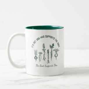 Vintage-Wurzelgemüse Zweifarbige Tasse