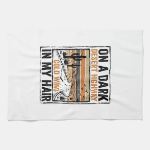 Vintage-Wüsten-Highway-Wind-Grafik-T-Shirt-Design Geschirrtuch