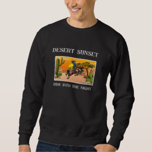 Vintage Wüsten-Sonnenuntergang Cowboy Sweatshirt