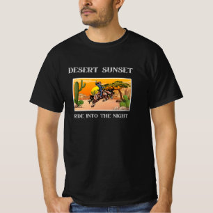 Vintage Wüsten-Sonnenuntergang Cowboy T-Shirt