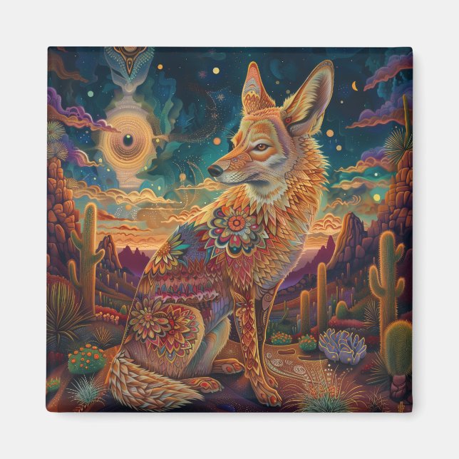 Vintage Wüstenfuchs Whimsiktiere Magnet (Vorne)
