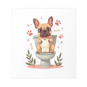 Vintage wütender französischer Bulldogge mit Toile Notizblock