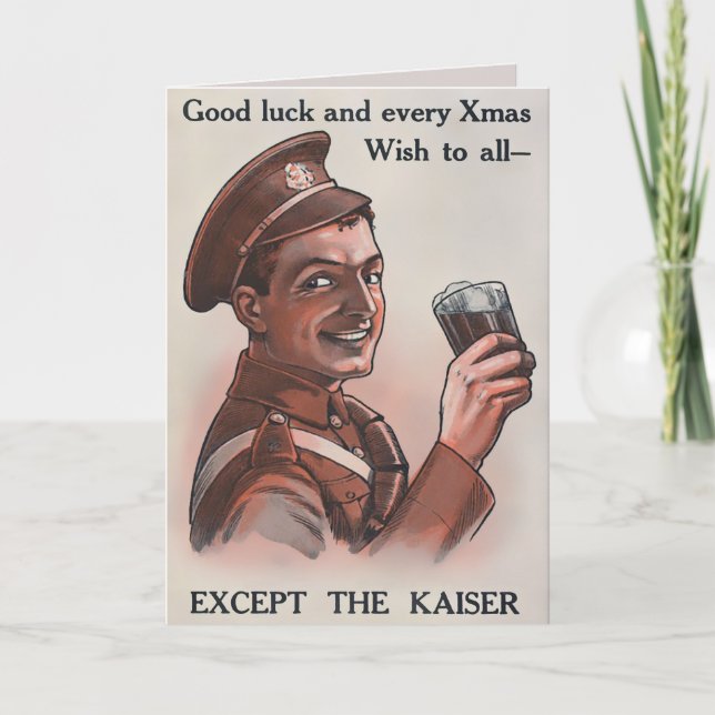 Vintage WW1-Weihnachtskarte Feiertagskarte (Vorderseite)