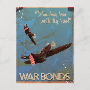 Vintage-WW2-Klassiker-Reiseposter Postkarte