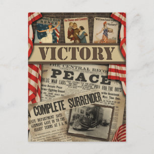 Vintage-WWII-Sieges-Scrapbook-Postkarte Postkarte