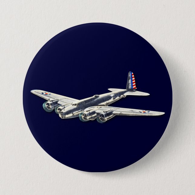 Vintage WWII US Flugzeuge Button (Vorderseite)
