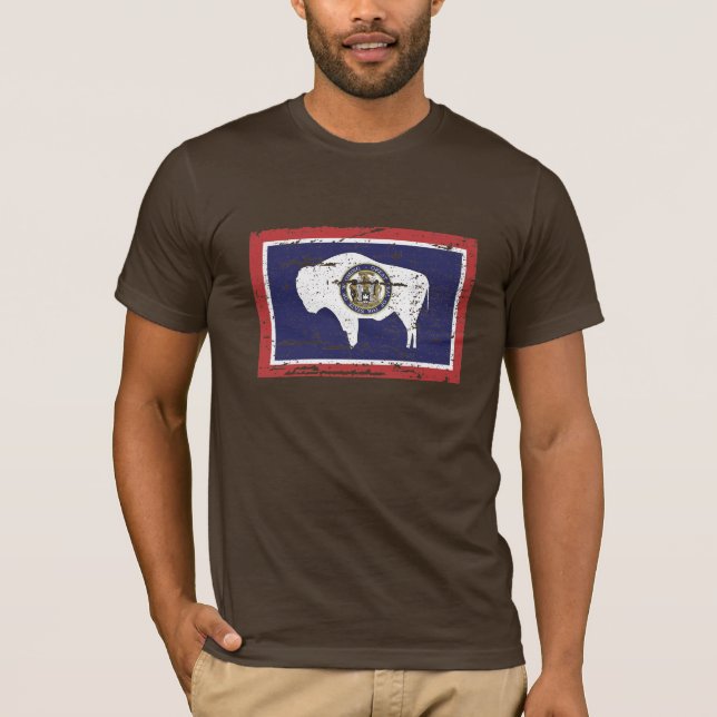 Vintage WYOMING-Flagge T-Shirt (Vorderseite)