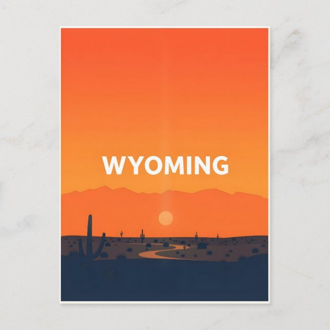 Vintage Wyoming Postkarte (Vorderseite)